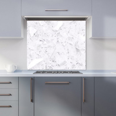 B&Q -  Ice White Quartz Effect Kitchen Splashback