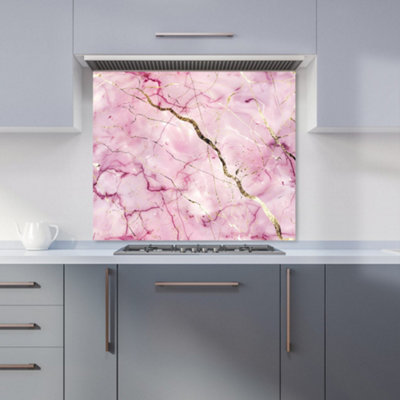 Warren Reed Designer Polished Rose Marble Effect Kitchen Splashback from B&Q
