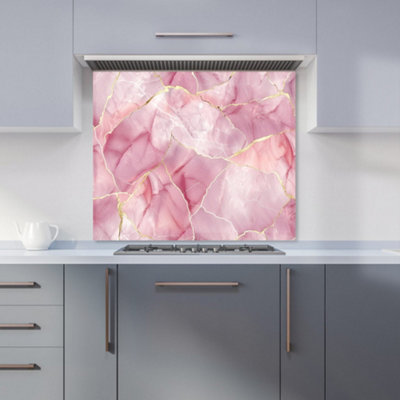 Warren Reed Designer Light Rose Marble Effect Kitchen Splashback from B&Q