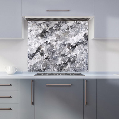 Warren Reed Designer Silver And Black Quartz Effect Kitchen Splashback from B&Q