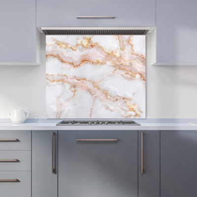 Warren Reed Designer Peach Quartz Effect Kitchen Splashback from B&Q