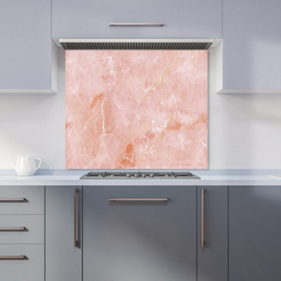 Warren Reed Designer Sweet Peach Quartz Effect Kitchen Splashback from B&Q
