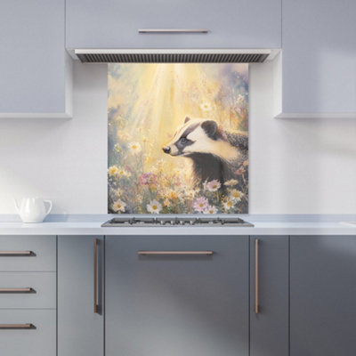 B&Q -  Ava Sterling: 00001 Premium Glass Kitchen Splashback W700mm X H650mm