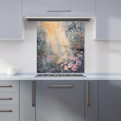 Designer Kitchen Splashbacks Ava Sterling: 00002 Premium Glass Kitchen Splashback W600mm X H650mm from B&Q