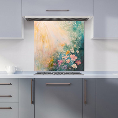 Designer Kitchen Splashbacks Ava Sterling: 00004 Premium Glass Kitchen Splashback W600mm X H600mm from B&Q