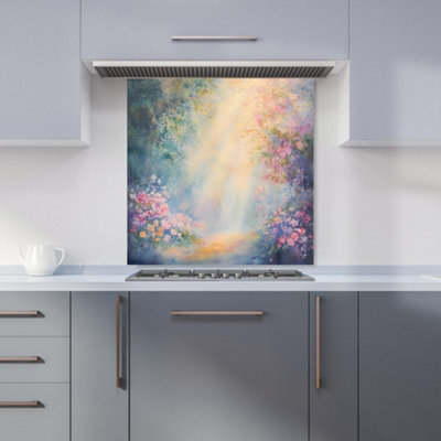 Designer Kitchen Splashbacks Ava Sterling: 00005 Premium Glass Kitchen Splashback W600mm X H600mm from B&Q
