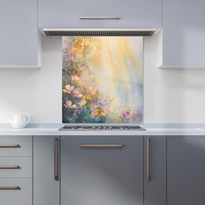 Designer Kitchen Splashbacks Ava Sterling: 00007 Premium Glass Kitchen Splashback W700mm X H750mm from B&Q