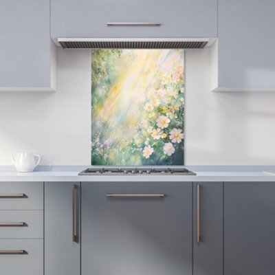 B&Q -  Ava Sterling: 00008 Premium Glass Kitchen Splashback W600mm X H750mm
