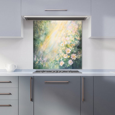 B&Q -  Ava Sterling: 00008 Premium Glass Kitchen Splashback W600mm X H600mm