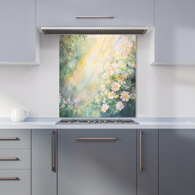 Designer Kitchen Splashbacks Ava Sterling: 00008 Premium Glass Kitchen Splashback W600mm X H650mm from B&Q