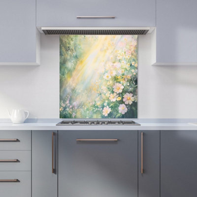 Designer Kitchen Splashbacks Ava Sterling: 00008 Premium Glass Kitchen Splashback W700mm X H650mm from B&Q