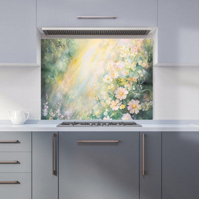 Designer Kitchen Splashbacks Ava Sterling: 00008 Premium Glass Kitchen Splashback W900mm X H650mm from B&Q