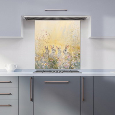 B&Q -  Ava Sterling: 00009 Premium Glass Kitchen Splashback W700mm X H750mm