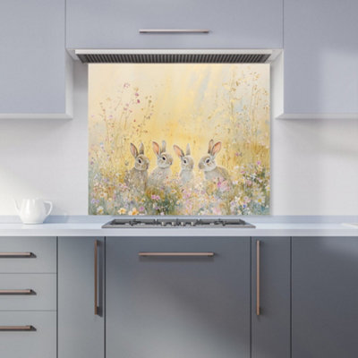 B&Q -  Ava Sterling: 00009 Premium Glass Kitchen Splashback W900mm X H750mm