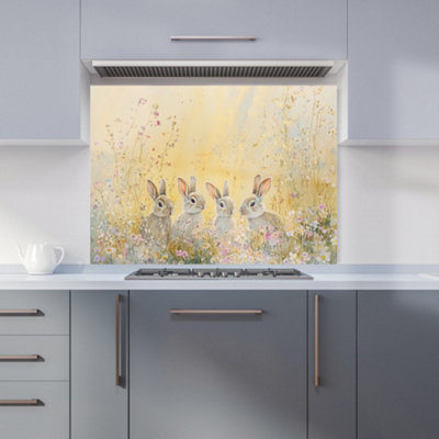 B&Q -  Ava Sterling: 00009 Premium Glass Kitchen Splashback W900mm X H650mm