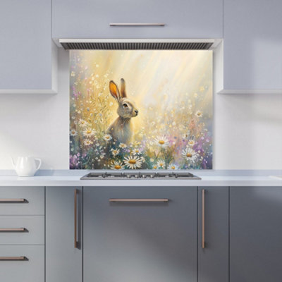 B&Q -  Ava Sterling: 00011 Premium Glass Kitchen Splashback W900mm X H750mm