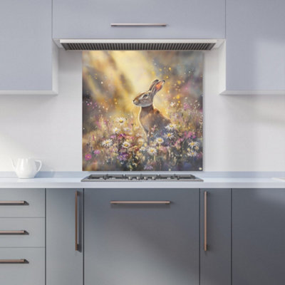 Designer Kitchen Splashbacks Ava Sterling: 00012 Premium Glass Kitchen Splashback W600mm X H600mm from B&Q