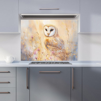B&Q -  Ava Sterling: 00013 Premium Glass Kitchen Splashback W900mm X H650mm
