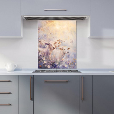 Designer Kitchen Splashbacks Ava Sterling: 00016 Premium Glass Kitchen Splashback W600mm X H750mm from B&Q