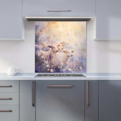 Designer Kitchen Splashbacks Ava Sterling: 00016 Premium Glass Kitchen Splashback W600mm X H600mm from B&Q