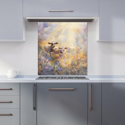 Designer Kitchen Splashbacks Ava Sterling: 00017 Premium Glass Kitchen Splashback W700mm X H750mm from B&Q
