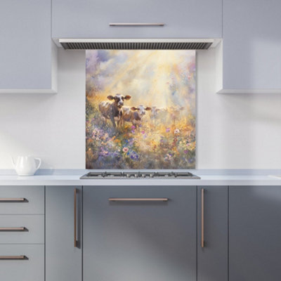 Designer Kitchen Splashbacks Ava Sterling: 00017 Premium Glass Kitchen Splashback W600mm X H650mm from B&Q