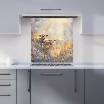 Designer Kitchen Splashbacks Ava Sterling: 00017 Premium Glass Kitchen Splashback W700mm X H650mm from B&Q