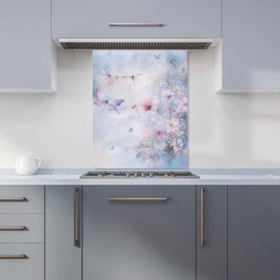 B&Q -  Ava Sterling: 00019 Premium Glass Kitchen Splashback W600mm X H750mm
