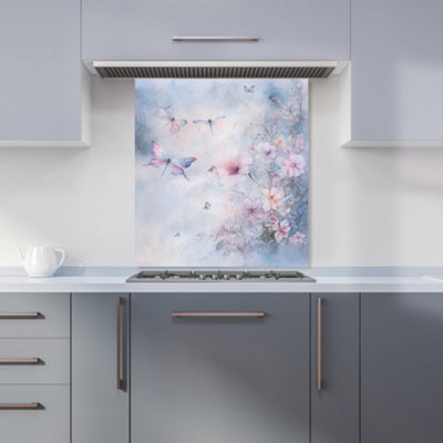 B&Q -  Ava Sterling: 00019 Premium Glass Kitchen Splashback W600mm X H650mm