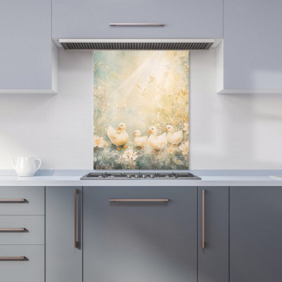 B&Q -  Ava Sterling: 00020 Premium Glass Kitchen Splashback W600mm X H750mm