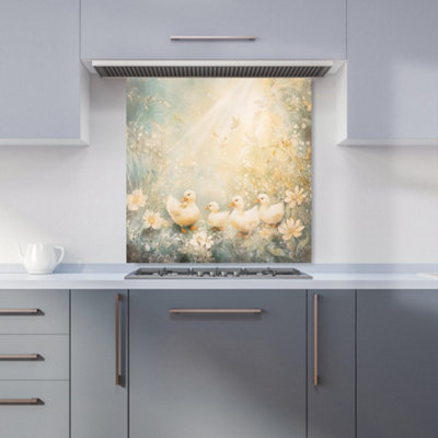 Designer Kitchen Splashbacks Ava Sterling: 00020 Premium Glass Kitchen Splashback W600mm X H600mm from B&Q