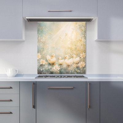 Designer Kitchen Splashbacks Ava Sterling: 00020 Premium Glass Kitchen Splashback W600mm X H650mm from B&Q