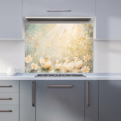 Designer Kitchen Splashbacks Ava Sterling: 00020 Premium Glass Kitchen Splashback W900mm X H650mm from B&Q