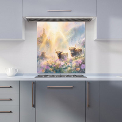 Designer Kitchen Splashbacks Ava Sterling: 00021 Premium Glass Kitchen Splashback W700mm X H750mm from B&Q