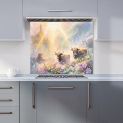 B&Q -  Ava Sterling: 00021 Premium Glass Kitchen Splashback W900mm X H750mm