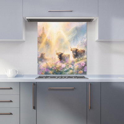 Designer Kitchen Splashbacks Ava Sterling: 00021 Premium Glass Kitchen Splashback W700mm X H650mm from B&Q