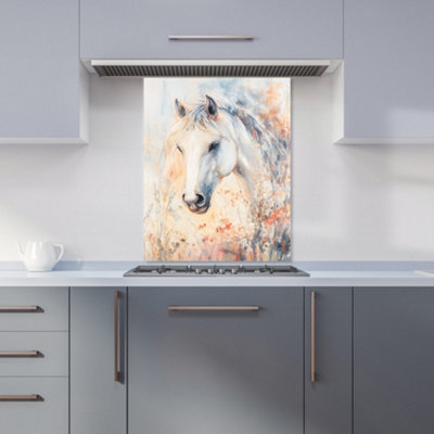 Designer Kitchen Splashbacks Ava Sterling: 00022 Premium Glass Kitchen Splashback W600mm X H750mm from B&Q
