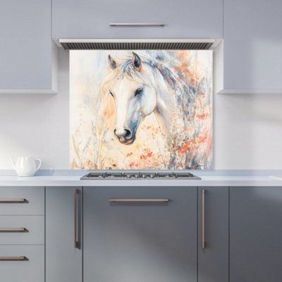 B&Q -  Ava Sterling: 00022 Premium Glass Kitchen Splashback W900mm X H750mm