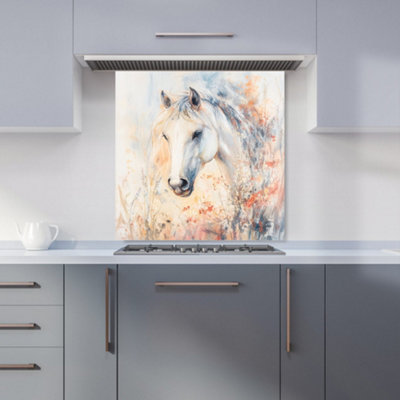 Designer Kitchen Splashbacks Ava Sterling: 00022 Premium Glass Kitchen Splashback W600mm X H600mm from B&Q