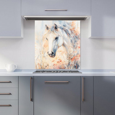 B&Q -  Ava Sterling: 00022 Premium Glass Kitchen Splashback W700mm X H650mm