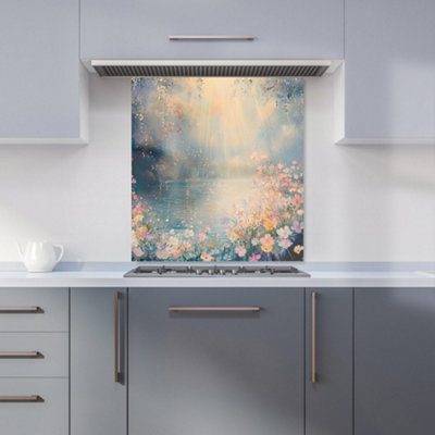 Designer Kitchen Splashbacks Ava Sterling: 00024 Premium Glass Kitchen Splashback W700mm X H650mm from B&Q