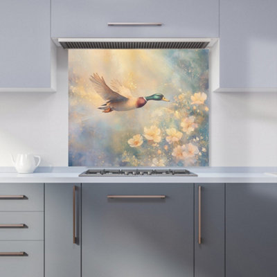 B&Q -  Ava Sterling: 00025 Premium Glass Kitchen Splashback W900mm X H750mm