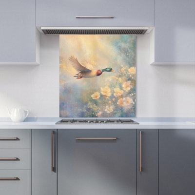 B&Q -  Ava Sterling: 00025 Premium Glass Kitchen Splashback W600mm X H650mm