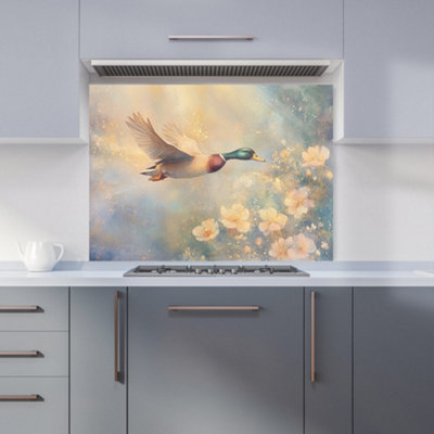 B&Q -  Ava Sterling: 00025 Premium Glass Kitchen Splashback W900mm X H650mm