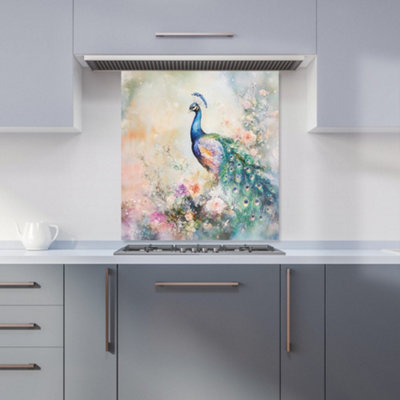 Designer Kitchen Splashbacks Ava Sterling: 00026 Premium Glass Kitchen Splashback W700mm X H750mm from B&Q