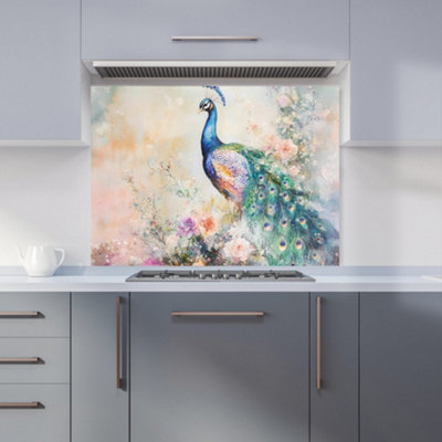 Designer Kitchen Splashbacks Ava Sterling: 00026 Premium Glass Kitchen Splashback W900mm X H650mm from B&Q