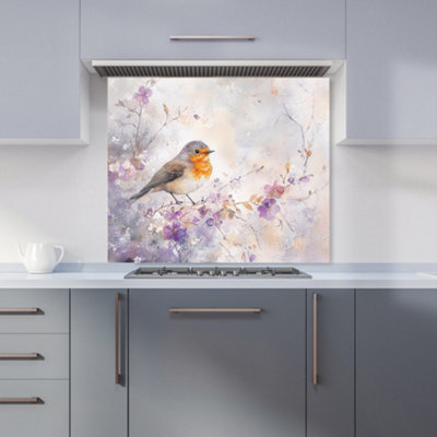 B&Q -  Ava Sterling: 00027 Premium Glass Kitchen Splashback W900mm X H750mm