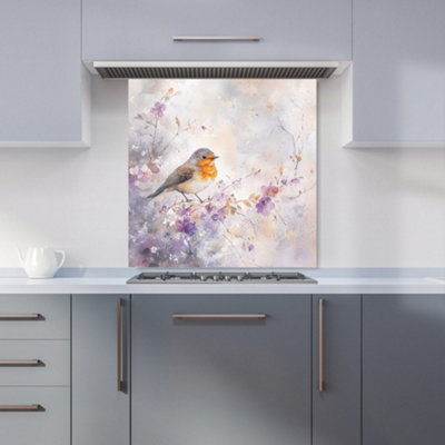 Designer Kitchen Splashbacks Ava Sterling: 00027 Premium Glass Kitchen Splashback W600mm X H600mm from B&Q