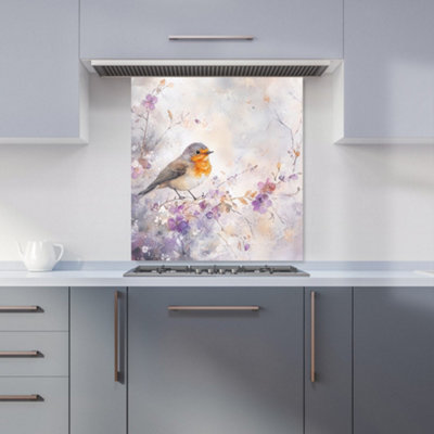 Designer Kitchen Splashbacks Ava Sterling: 00027 Premium Glass Kitchen Splashback W700mm X H650mm from B&Q
