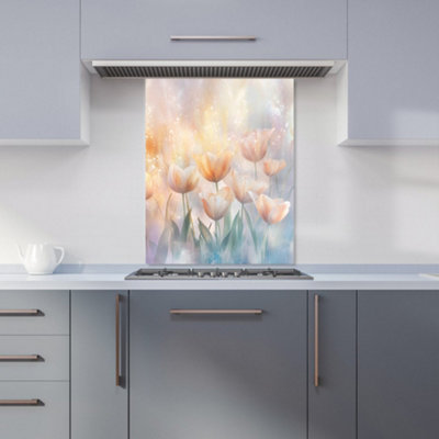 B&Q -  Ava Sterling: 00028 Premium Glass Kitchen Splashback W600mm X H750mm